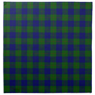 Barclay tartan blue green plaid napkin