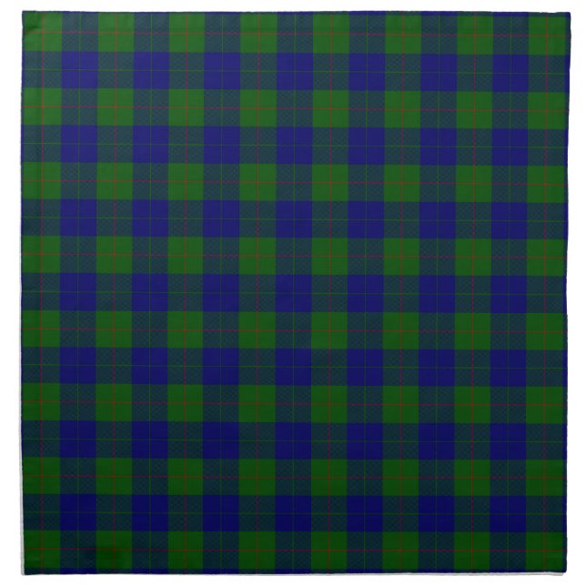 Barclay tartan blue green plaid napkin (Front)