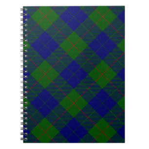 Barclay tartan blue green plaid notebook
