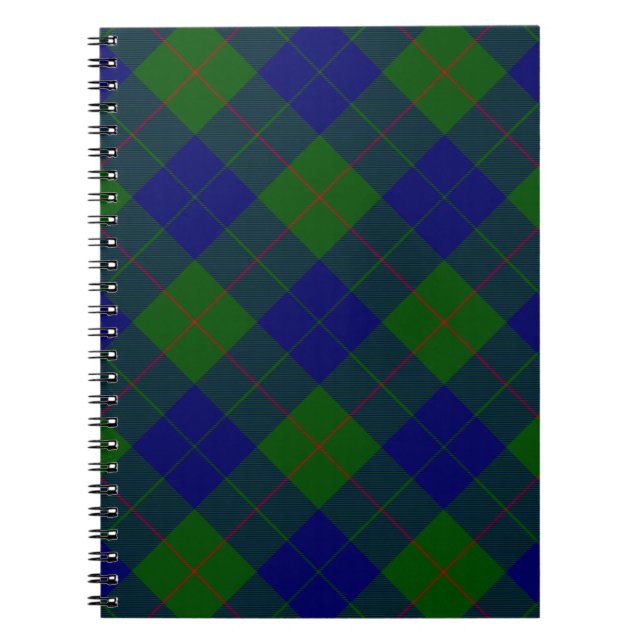 Barclay tartan blue green plaid notebook (Front)