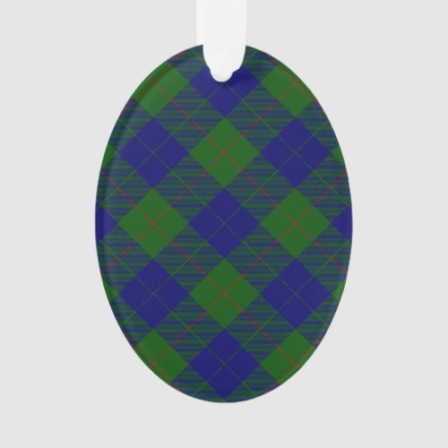 Barclay tartan blue green plaid ornament