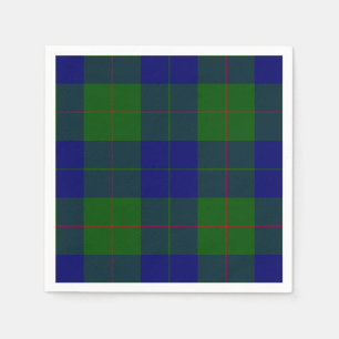 Barclay tartan blue green plaid paper napkins