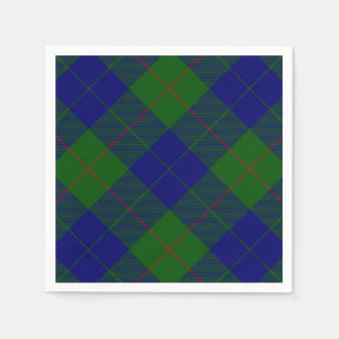 Barclay tartan blue green plaid paper napkins