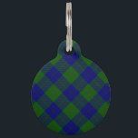 Barclay tartan blue green plaid pet ID tag<br><div class="desc">Barclay clan tartan blue green plaid</div>