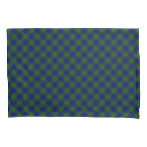 Barclay tartan blue green plaid pillow case