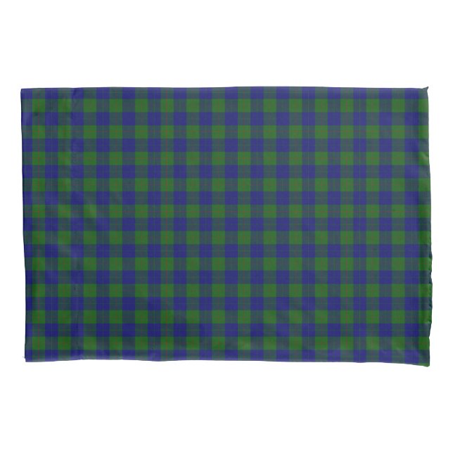 Barclay tartan blue green plaid pillow case (Front-Left)