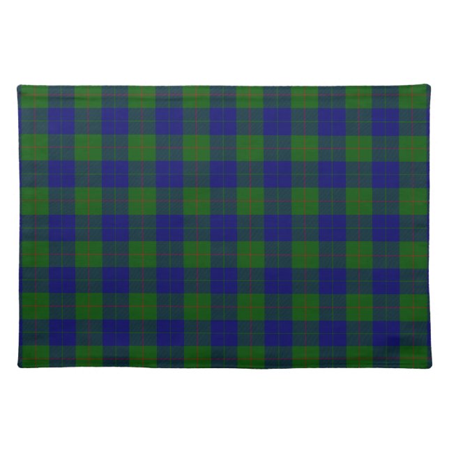 Barclay tartan blue green plaid placemat (Front)