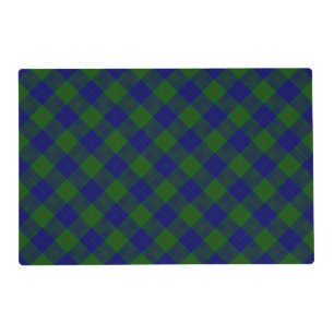 Barclay tartan blue green plaid placemat