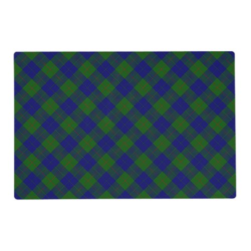 Barclay tartan blue green plaid placemat