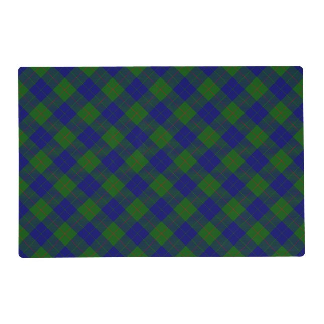 Barclay tartan blue green plaid placemat (Front)