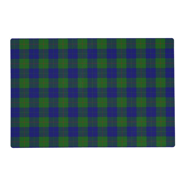 Barclay tartan blue green plaid placemat (Front)