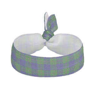 Barclay tartan blue green plaid ribbon hair tie