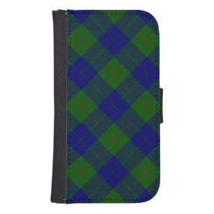 Barclay tartan blue green plaid wallet phone case for samsung galaxy s4