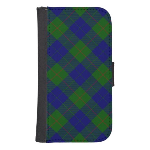 Barclay tartan blue green plaid wallet phone case for samsung galaxy s4