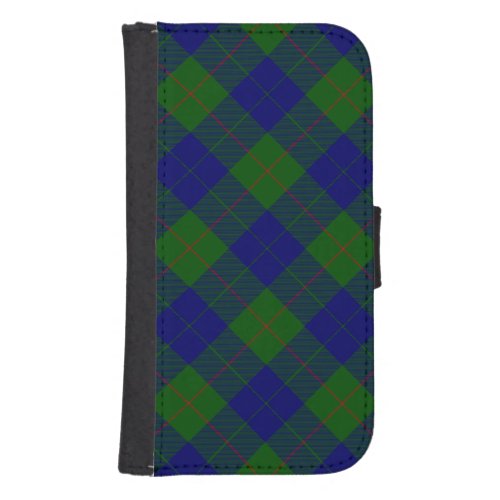 Barclay tartan blue green plaid phone wallet