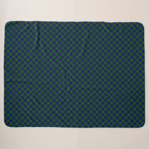 Barclay tartan blue green plaid sherpa blanket