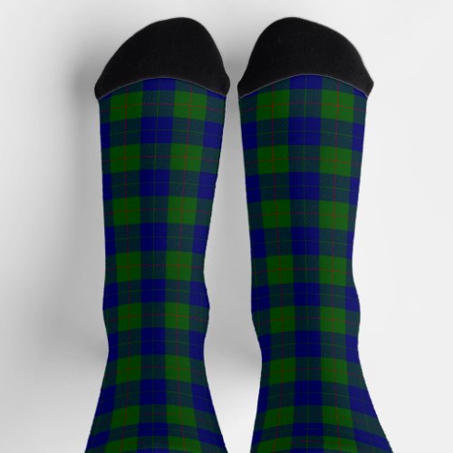 Barclay tartan blue green plaid socks