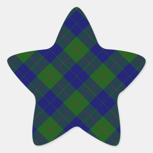 Barclay tartan blue green plaid star sticker