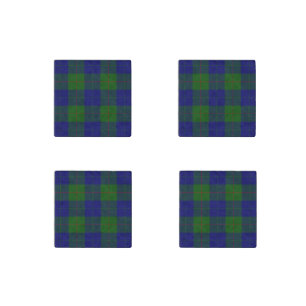 Barclay tartan blue green plaid stone magnet