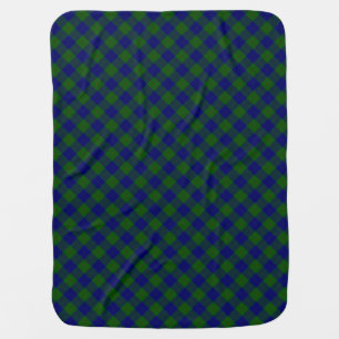 Barclay tartan blue green plaid stroller blanket