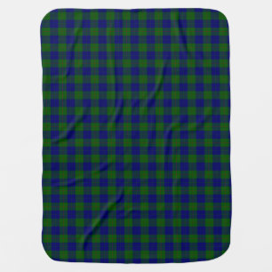 Barclay tartan blue green plaid swaddle blanket