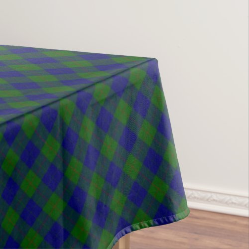 Barclay tartan blue green plaid tablecloth