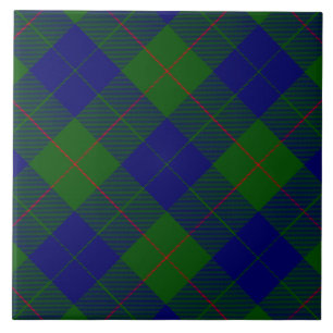 Barclay tartan blue green plaid tile