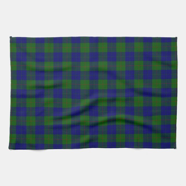 Barclay tartan blue green plaid towel (Horizontal)