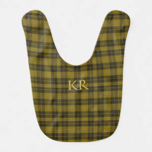 Barclay Tartan with your initials, Scottish Plaid Baby Bib