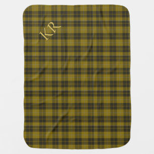 Barclay Tartan with your initials, Scottish Plaid Baby Blanket