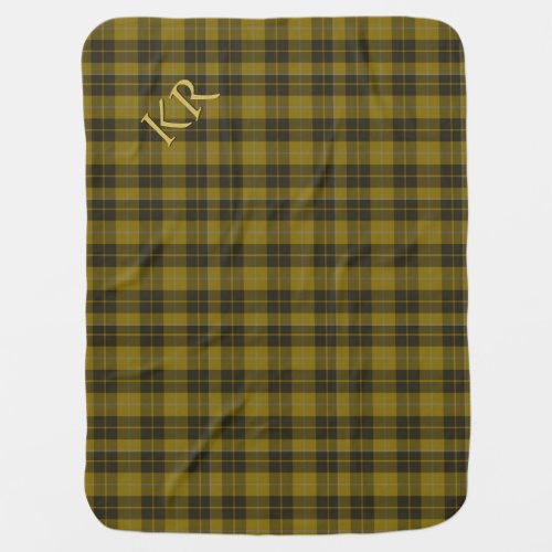 Barclay Tartan with your initials Scottish Plaid Baby Blanket