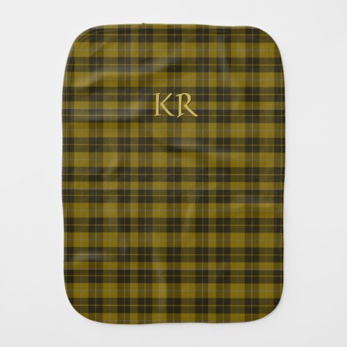 Barclay Tartan with your initials Scottish Plaid Baby Burp Cloth