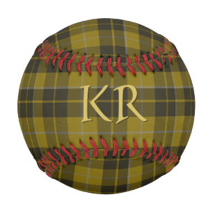 Barclay Tartan with your initials, Scottish Plaid Baseball