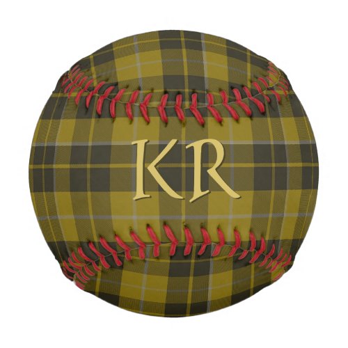 Barclay Tartan with your initials Scottish Plaid Baseball
