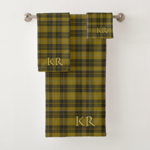 Barclay Tartan with your initials, Scottish Plaid Bath Towel Set