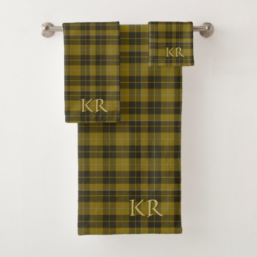 Barclay Tartan with your initials Scottish Plaid Bath Towel Set