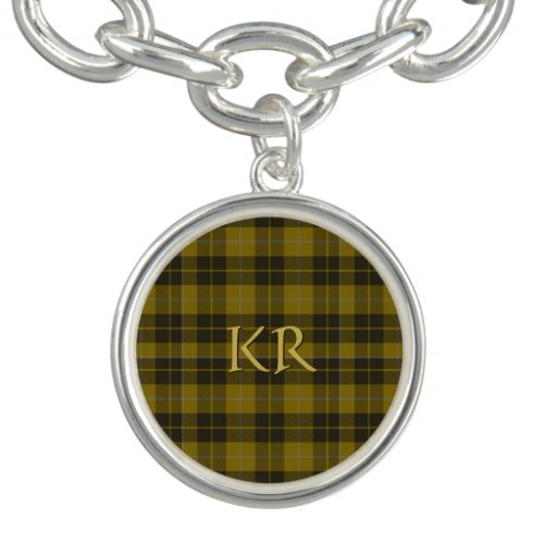 Barclay Tartan with your initials Scottish Plaid Bracelet