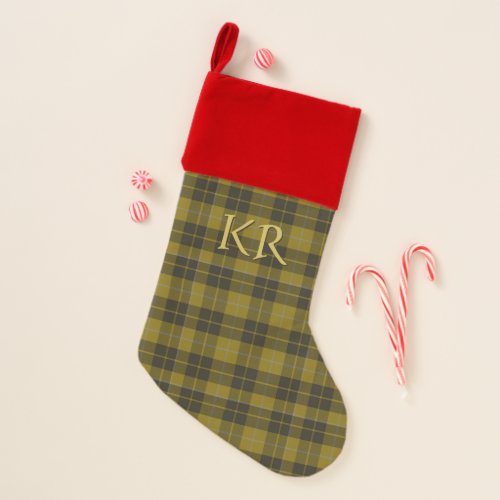 Barclay Tartan with your initials Scottish Plaid Christmas Stocking