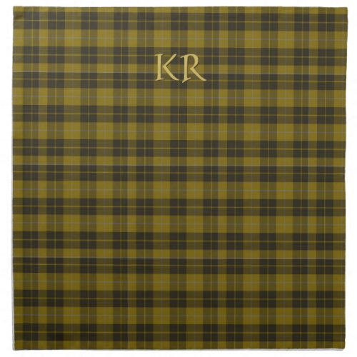 Barclay Tartan with your initials Scottish Plaid Cloth Napkin