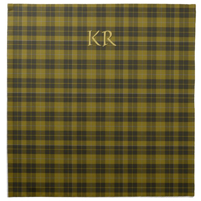 Barclay Tartan with your initials, Scottish Plaid Cloth Napkin (Front)