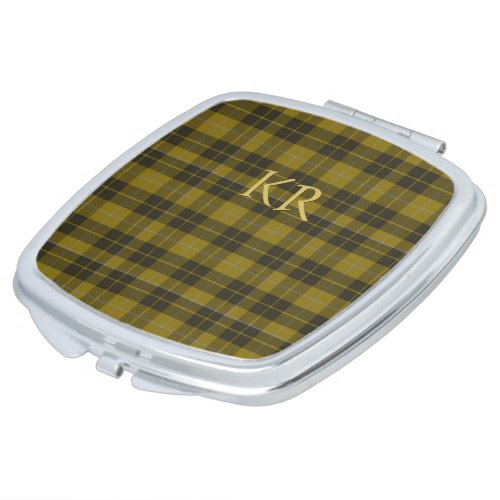 Barclay Tartan with your initials Scottish Plaid Compact Mirror