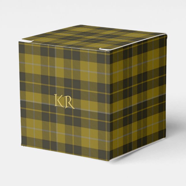 Barclay Tartan with your initials, Scottish Plaid Favor Boxes (Front Side)