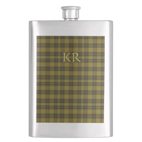 Barclay Tartan with your initials Scottish Plaid Flask