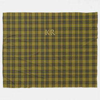 Barclay Tartan with your initials, Scottish Plaid Fleece Blanket