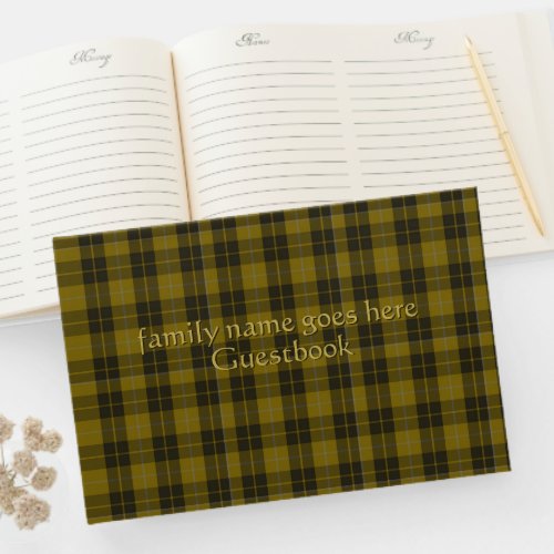 Barclay Tartan with your initials Scottish Plaid Guest Book