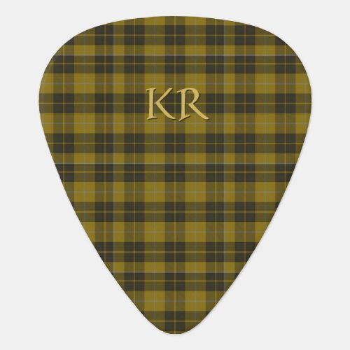 Barclay Tartan with your initials Scottish Plaid Guitar Pick