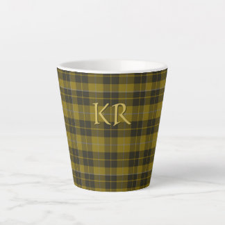 Barclay Tartan with your initials, Scottish Plaid Latte Mug