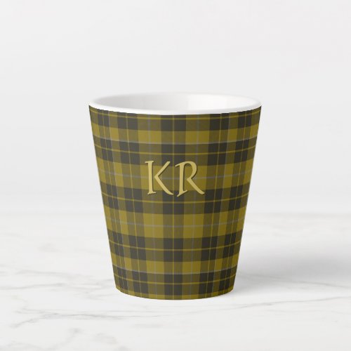 Barclay Tartan with your initials Scottish Plaid Latte Mug