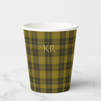 Barclay Tartan with your initials, Scottish Plaid Paper Cups