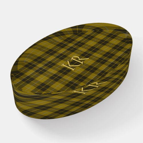 Barclay Tartan with your initials Scottish Plaid Paperweight